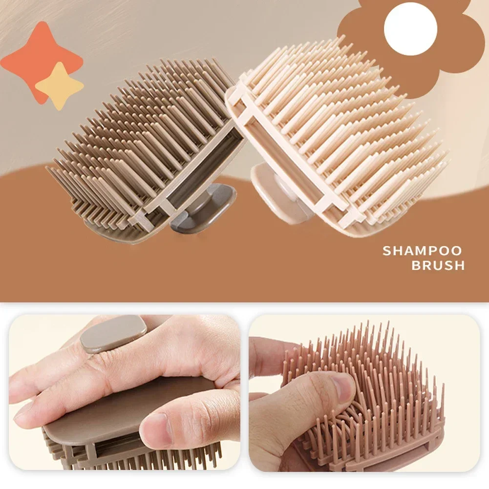 Scalp Scrub Exfoliant - 1 個正方形シャンプーブラシヘッド頭皮マッサージコームヘアコームバスシャワーブラシボディスクラブ角質除去サロン理髪ツール