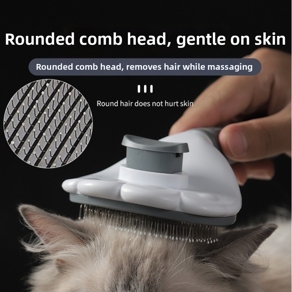 Hair Care Is Self Care - 猫の足の形ペット犬用ブラシもつれ防止グルーミングツール猫の毛除去剤滑り止めハンドルセルフクリーニングデマッティングコーム家庭用