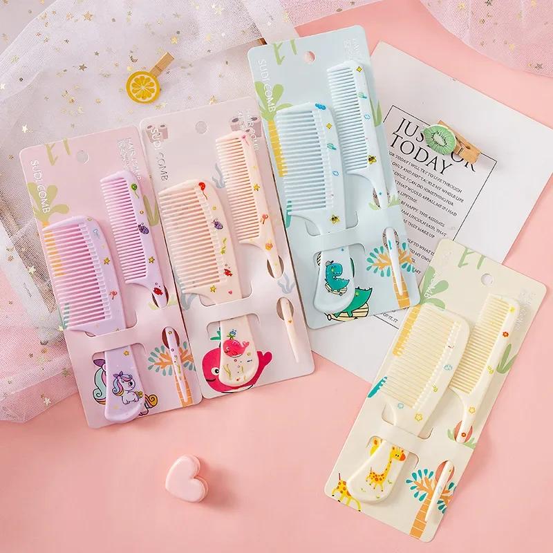 Hair Care Kit - 2 ピース/セットかわいい子供理髪コーム帯電防止尖ったテールコーム女の子のためのイチゴフルーツヘア Cmb 子供のヘアコーム