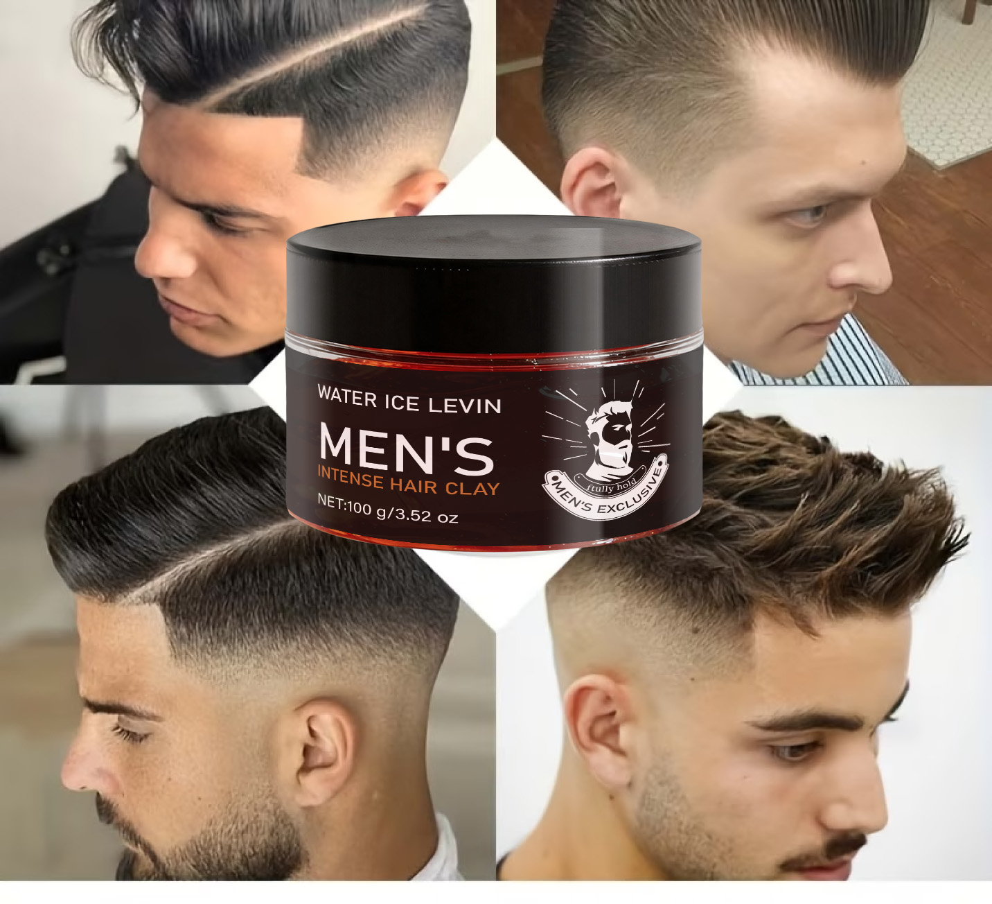 Hair Care Vitamin - メンズ用強力ホールドヘアクレイ（ビオチン＆ケラチン配合） – テクスチャとコントロールのためのスムーススタイリングシェーピングクレイ – 100g