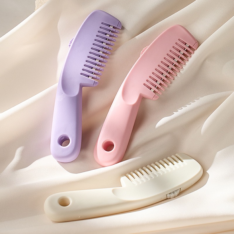 Hair Care Is Self Care - ポータブル調整可能な3段階速度ヘアトリミングコーム（刃付き）家庭用セルフケアヘアトリミングコーム（枝毛・前髪用）取り外し可能なトリマーツール