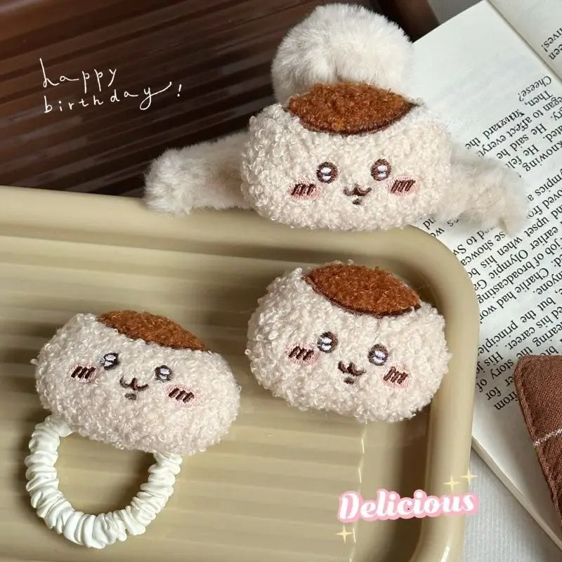 Hair Care Gift Set - 1/2個入り かわいいクーリマンジュぬいぐるみヘアアクセサリー かわいい漫画チカワヘアピン クロウクリップ ヘアタイ スウィートガールズヘアデコレーション