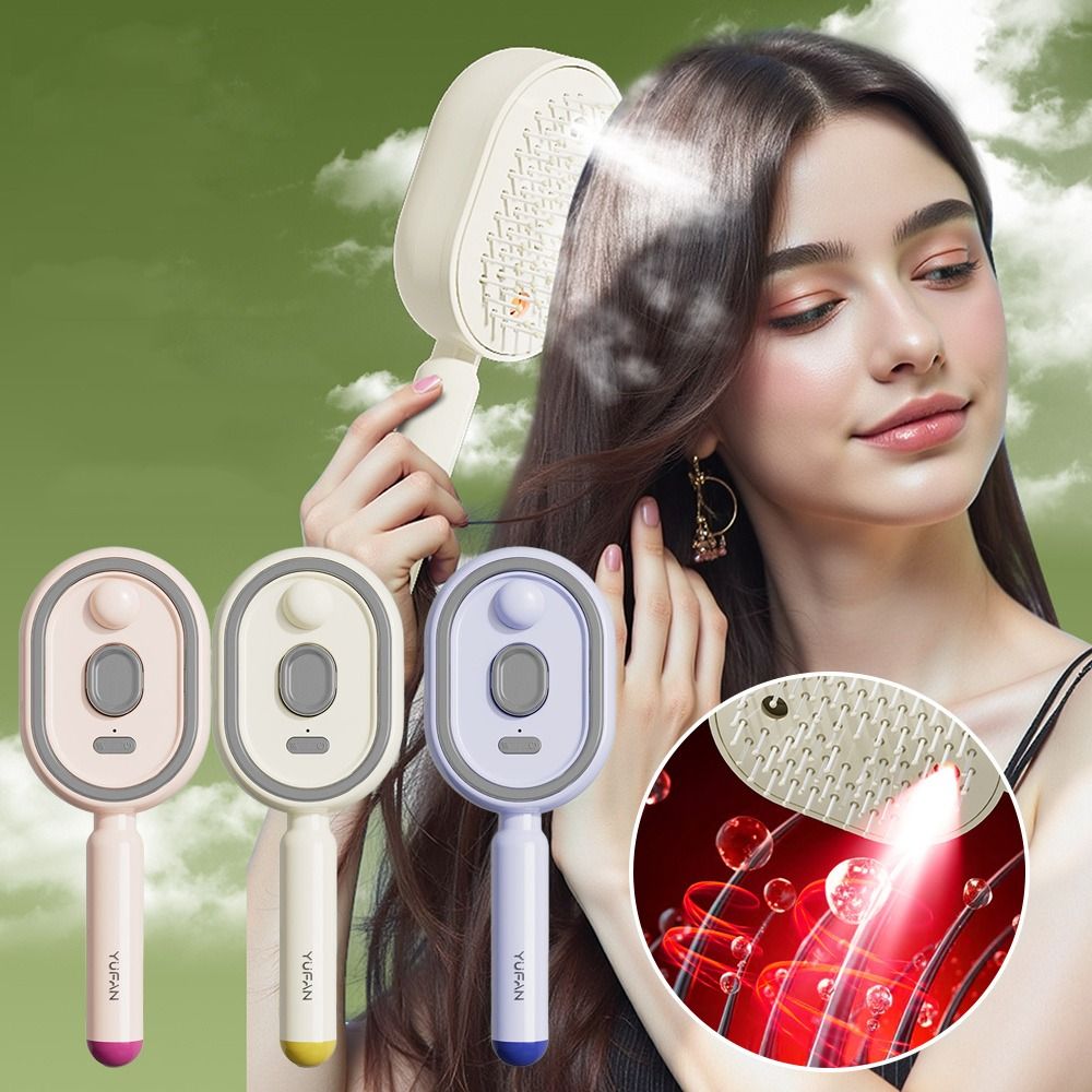 Hair Care Is Self Care - 新しい電気ヘアケアスプレーマッサージコーム帯電防止セルフクリーニングスプレーエアバッグコーム頭皮マッサージャーギフト