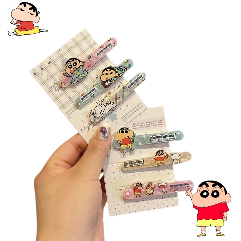 Hair Care Gift Set - 新しいクレヨンしんちゃんワンワードクリップカラフルでかわいいファッショナブルで楽しい、創造的な前髪跡のないヘアクリップジュエリーギフト友人へのプレゼント