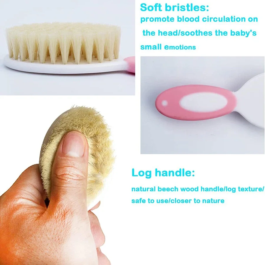新生児と幼児のためのヘアブラシのセット,柔らかい毛とシリコー - Hair Care Kit のレビューと価格