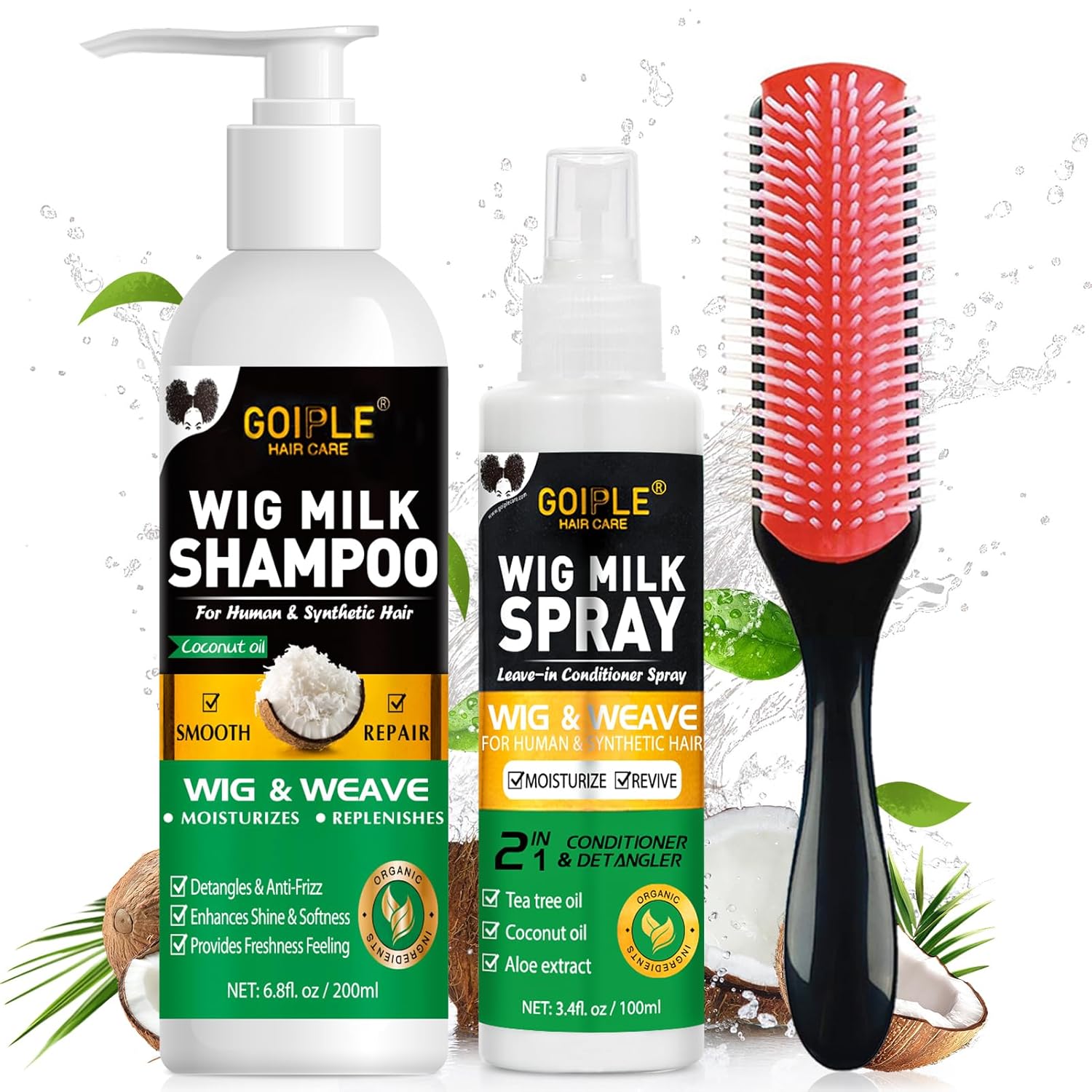 GOIPLE 3 in 1 ウィッグケアキット シャンプー、 - Hair Care Kit のレビューと価格