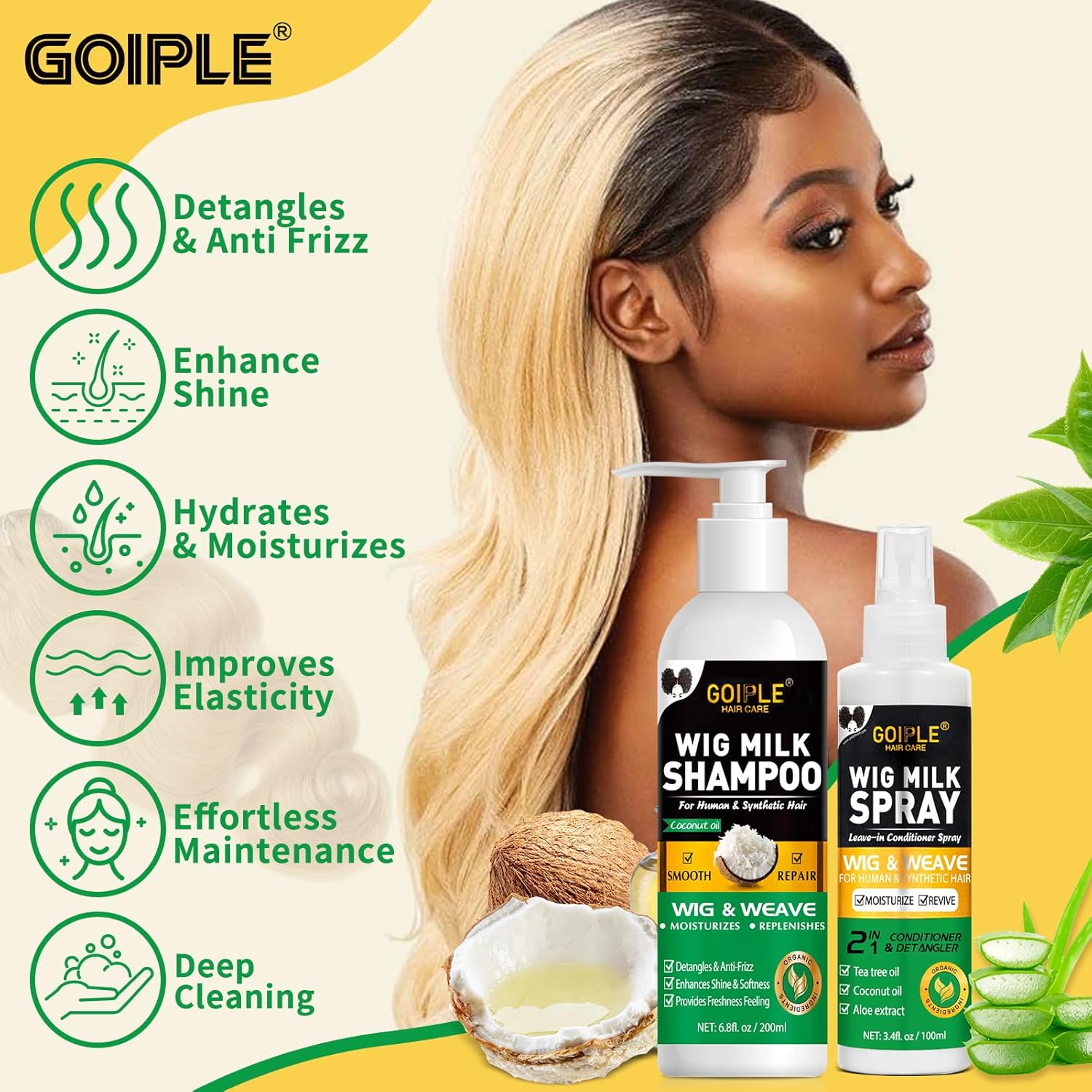 GOIPLE 3 in 1 ウィッグケアキット シャンプー、 - Hair Care Kit のレビューと価格