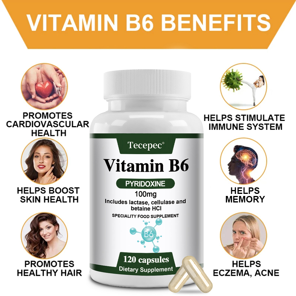 ビタミンB6カプセル、神経、脳、記憶、心臓血管、目、肌、髪、 - Hair Care Vitamin のレビューと価格