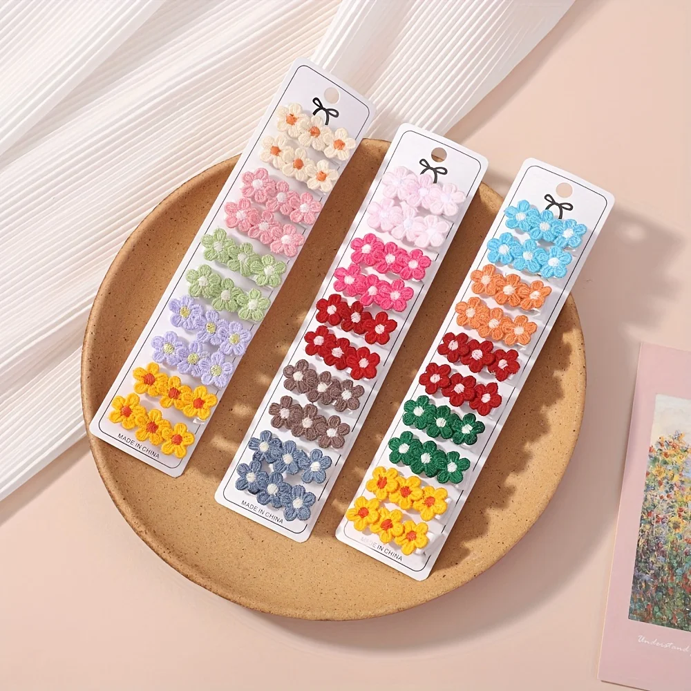 10個セット ベビーミニフラワーヘアクリップ 可愛いヘアピン - Hair Care Gift Set のレビューと価格