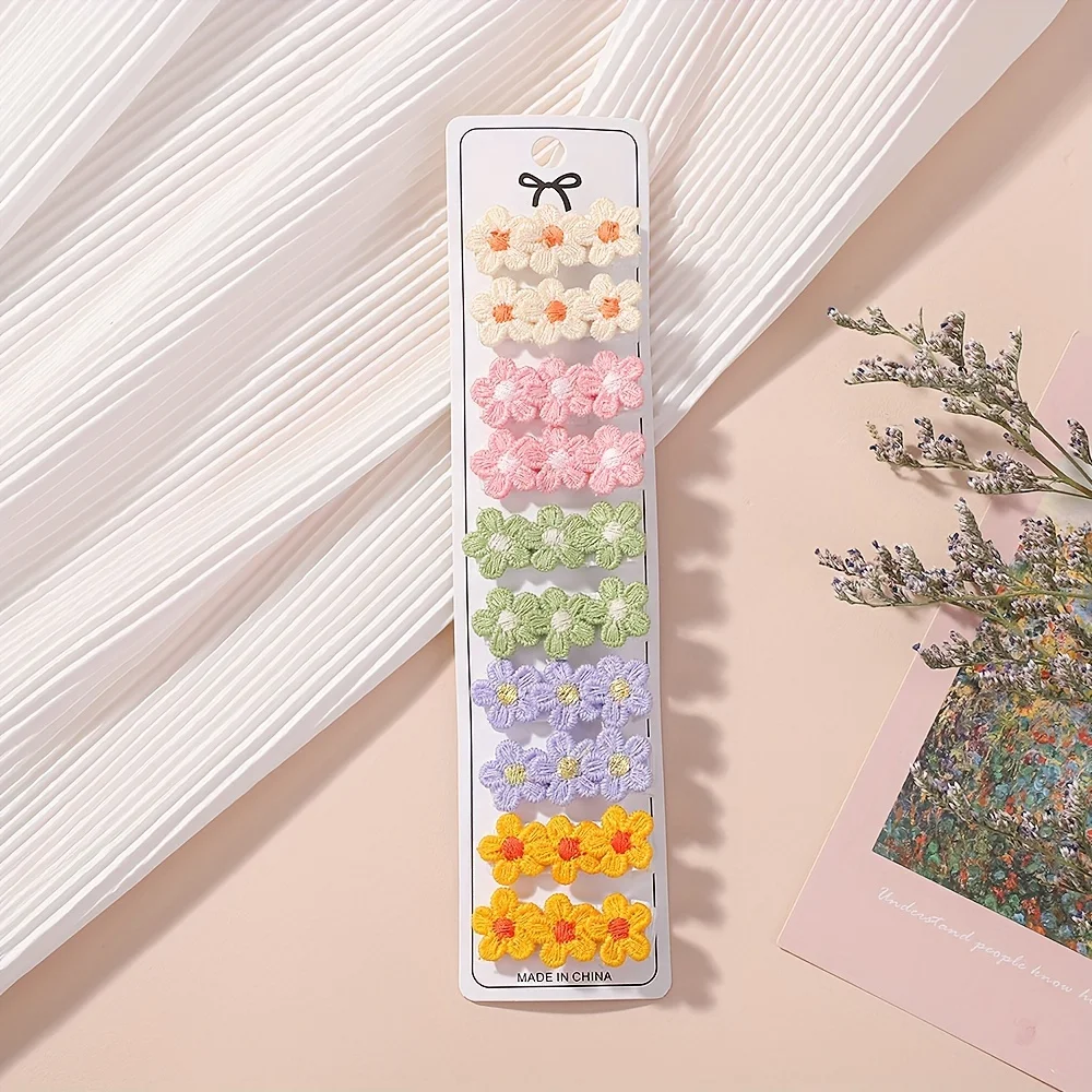 10個セット ベビーミニフラワーヘアクリップ 可愛いヘアピン - Hair Care Gift Set のレビューと価格