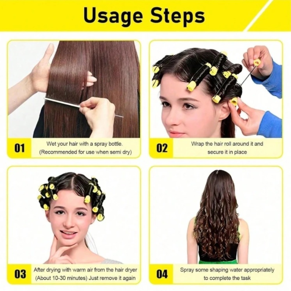 20個入りパーマロッドセット、自然な髪用コールドウェーブロッ - Hair Care Kit のレビューと価格