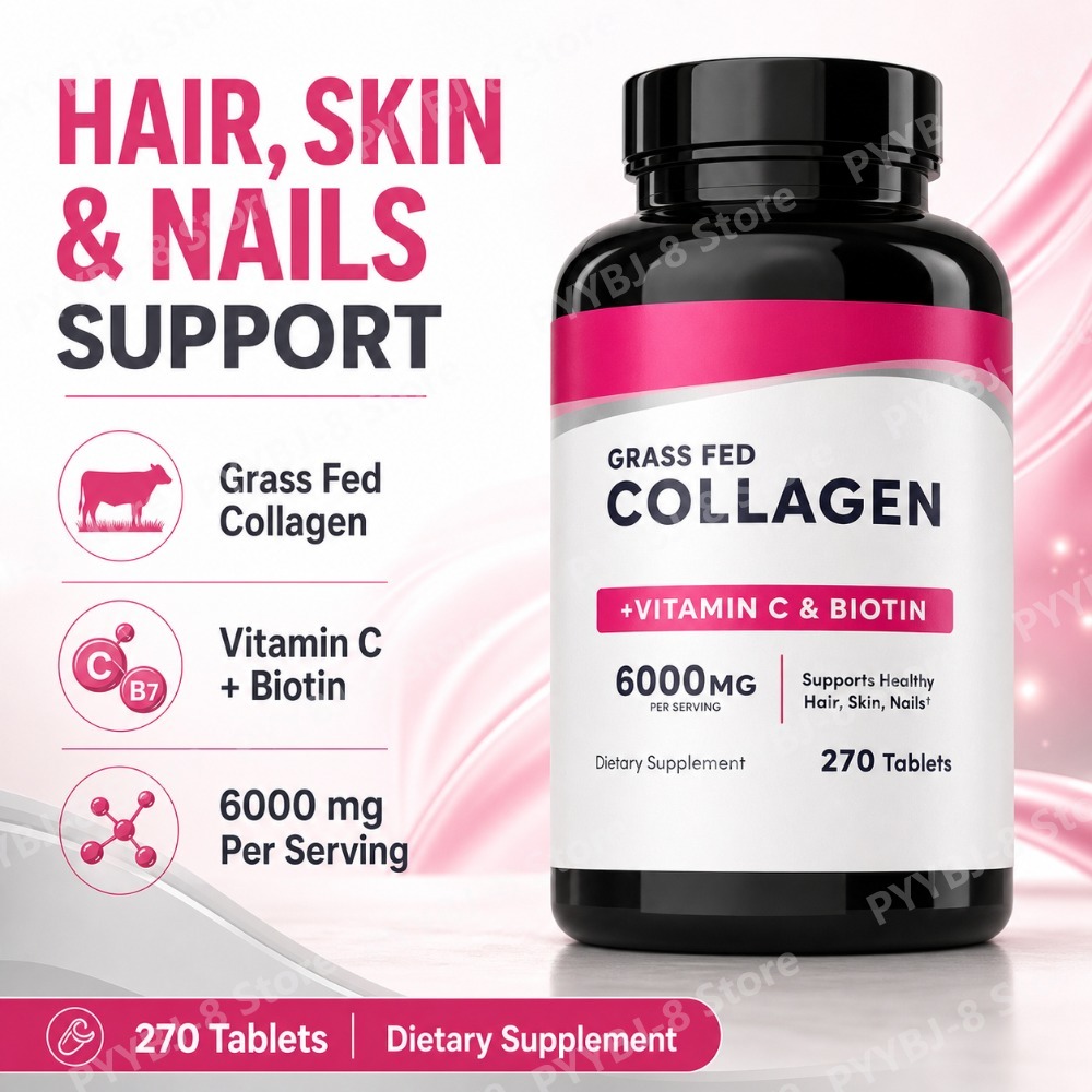 コラーゲン錠剤 6000mg ビタミンCとビオチン配合、髪・ - Hair Care Vitamin のレビューと価格