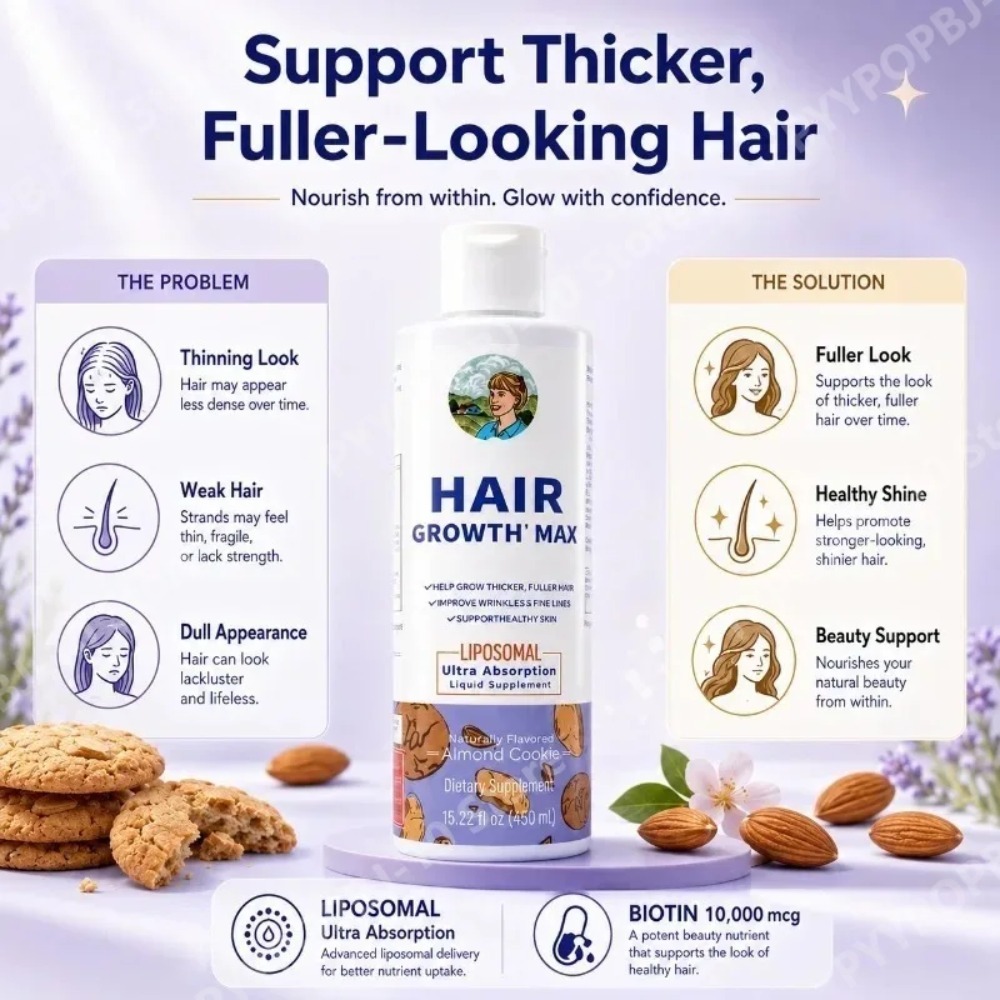 リポソーマル育毛液、ノコギリヤシ＆ビオチン配合で3週間で髪を - Hair Care Vitamin のレビューと価格